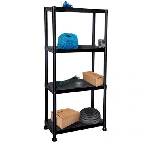 Black tier plastic shelving - black,